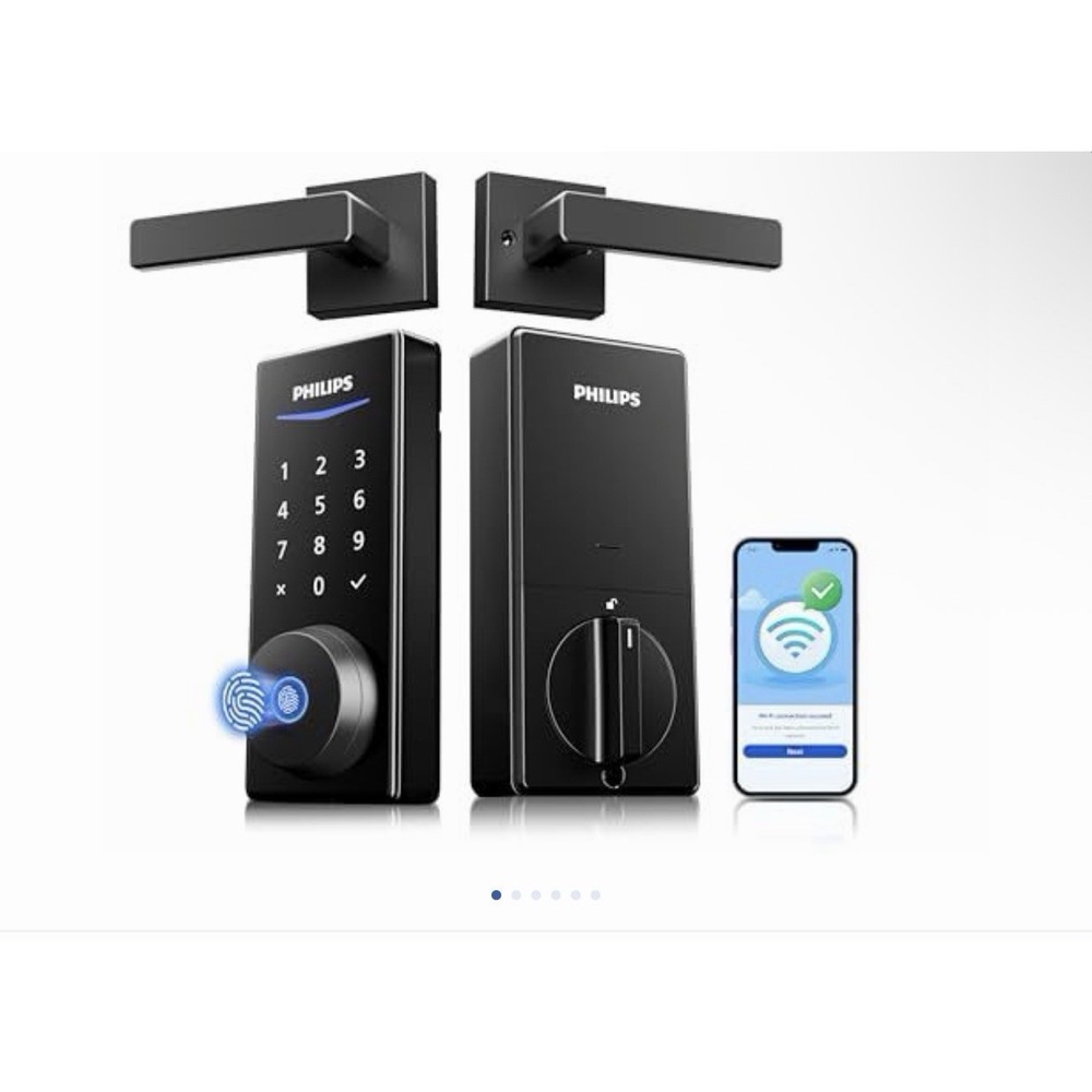 Philips Smart Lock with Handle, Bluetooth Fingerprint Screen W Deadbolt New